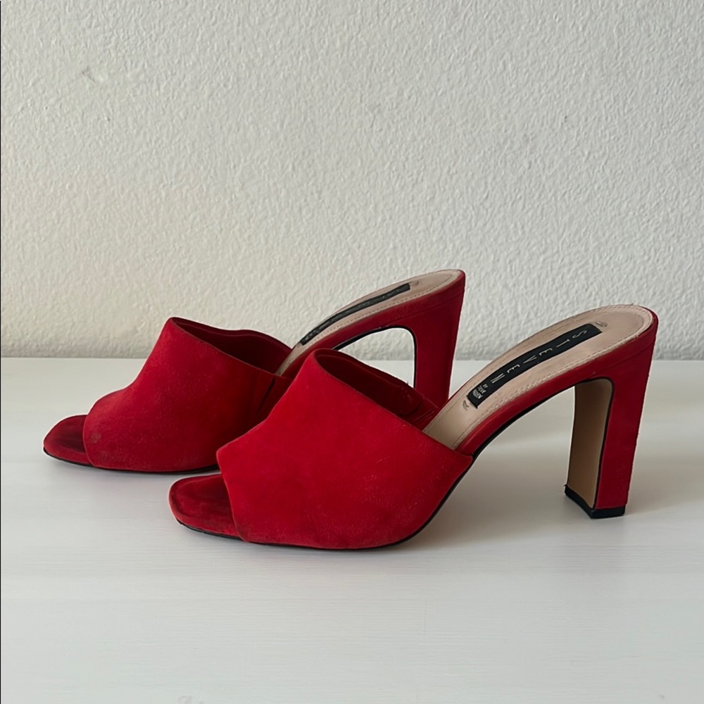 Steve Madden Red Heels with Chunky Heel